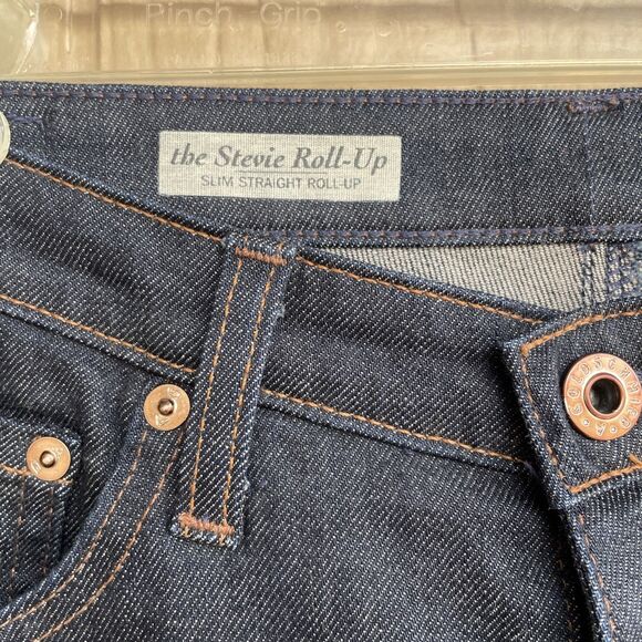 AG Adriano Goldschmied Stevie Roll Up Jean Womens 29R Slim Straight Cropped Dark - Picture 3 of 12
